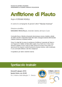 Anfitrione di Plauto - Dipartimenti - Università Cattolica del Sacro