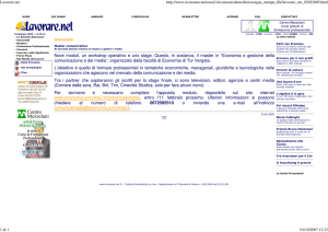 Nove moduli, un workshop operativo e uno stage. Questo, in