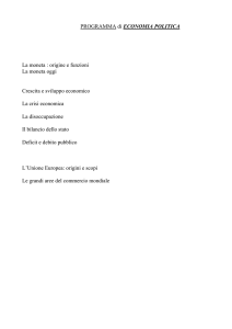 PROGRAMMA di ECONOMIA POLITICA La moneta : origine e