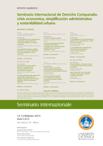 Seminario internazionale - Istituti - Università Cattolica del Sacro