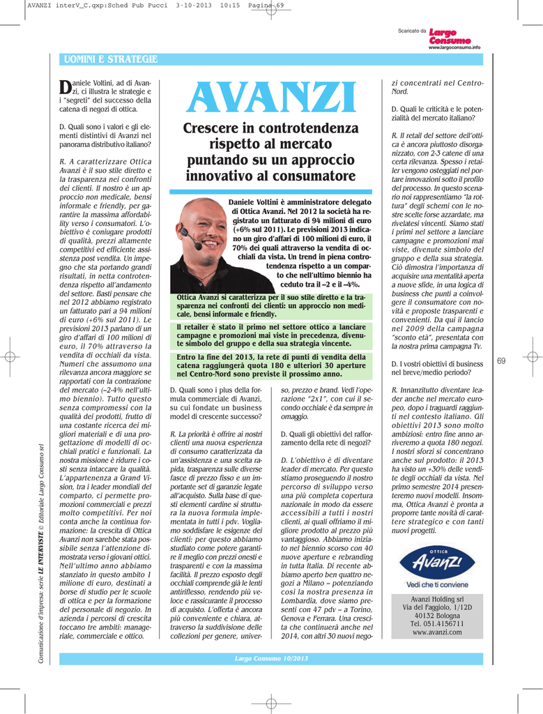 Ottica Avanzi: intervista a Daniele Voltini