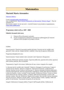 Matematica - Prof.ssa Maria Alessandra MARIOTTI