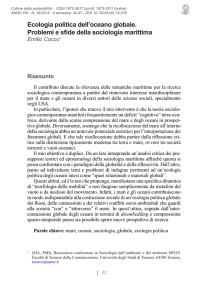 Ecologia politica dell`oceano globale. Problemi e sfide della