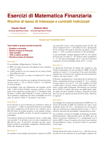 Esercizi di Matematica Finanziaria