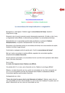La concordanza dei tempi indicativo e congiuntivo