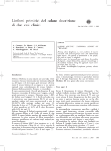 Linfomi primitivi del colon - Annali Italiani di Chirurgia