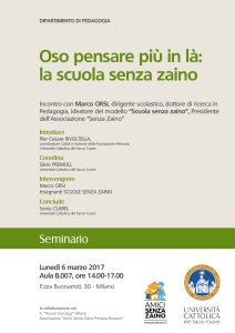 Locandina A3 LA SCUOLA SENZA ZAINO.indd
