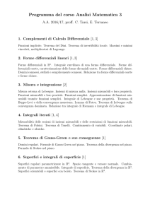 Programma del corso Analisi Matematica 3