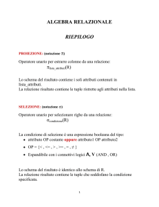 Esercitazione Algebra Relazionale