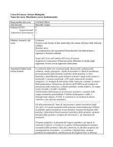 Corso di Laurea: Scienze Naturali