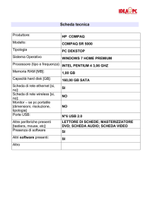 Scheda tecnica PC