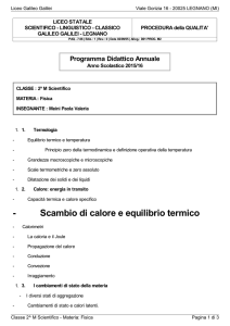 - Scambio di calore e equilibrio termico - `Galileo Galilei`