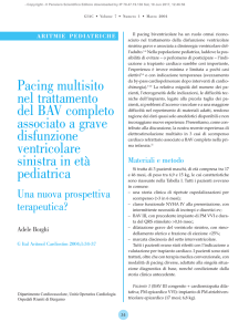 Pacing multisito nel trattamento del BAV completo associato a grave