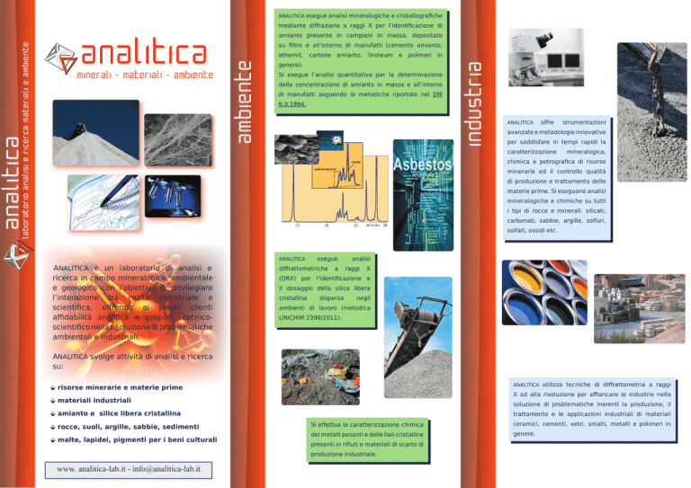 Analitica Laboratorio Di Analisi Mineralogiche E Ambientali