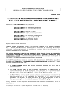 tachipirina e medicinali contenenti paracetamolo da solo e/o in