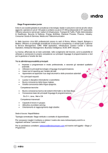 Stage Programmatore junior Indra è una società globale di