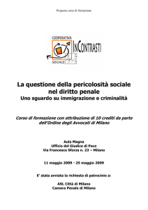 La questione della pericolosità sociale nel diritto penale Uno