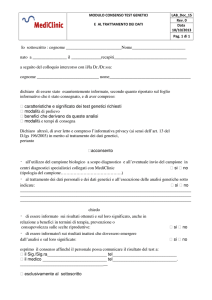Informativa e consenso test genetici