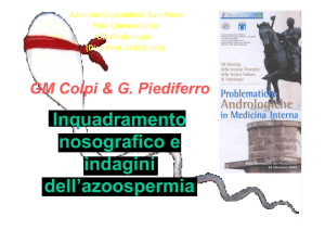Inquadramento nosografico e indagini dell`azoospermia