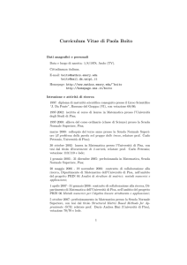 Curriculum Vitae di Paola Boito