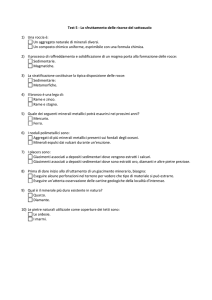 Test 5 - Lo sfruttamento delle risorse del sottosuolo 1) Una roccia è
