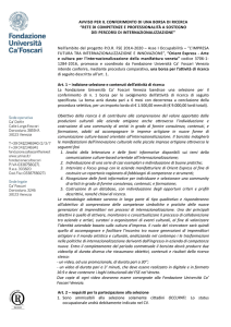 Bando - Ca` Foscari