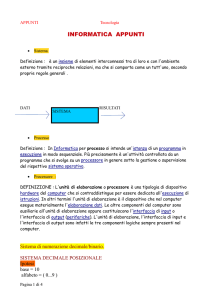 informatica appunti - Tecnologie Informatiche 1AT