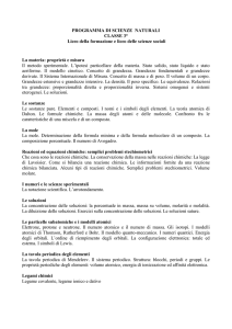 PROGRAMMA DI SCIENZE - ISIS NIccolini Palli