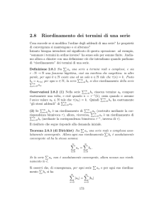 2.8 Riordinamento dei termini di una serie