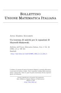 Un teorema di unicità per le equazioni di Maxwell