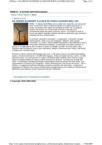 DA GREEN ECONOMY 3,4 MLN DI POSTI LAVORO NELL`UE Page