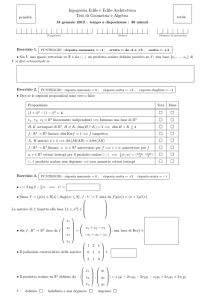 Ingegneria Edile e Edile-Architettura Test di Geometria e Algebra