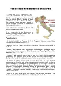 Curriculum di Raffaella Di Marzio - Spiritualità Religioni e Settarismi