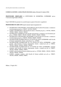 CURRICULUM PROF. CARLO FELICE MANARA (nato a Novara il