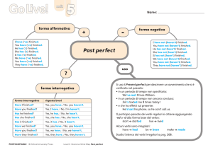 Present Perfect: Grammatica Inglese