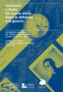 Germania e Italia. Un nuovo inizio dopo la dittatura e la guerra.