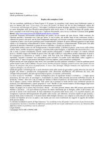 Spett.le Redazione, chiedo gentilmente di pubblicare la mia Replica