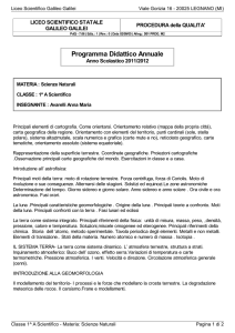 Programma Didattico Annuale - `Galileo Galilei`