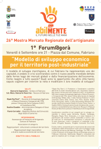 1° Forum@gorà “Modello di sviluppo economico per il territorio