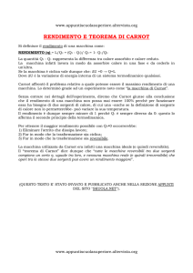 TEOREMA DI CARNOT - appunti scuola superiore