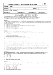 compito di elettrotecnica 16-09-2008 10 domande - e