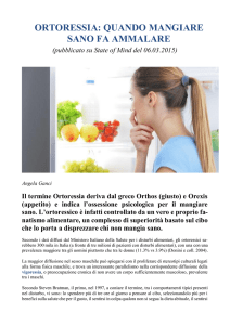ORTORESSIA: QUANDO MANGIARE SANO FA AMMALARE