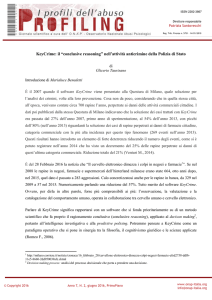 KeyCrime: il “conclusive reasoning” nell`attività anticrimine della