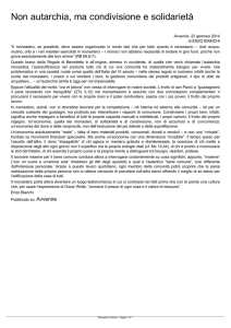 Monastero di Bose - Non autarchia, ma condivisione e solidarietà