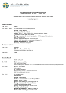 CONVEGNO DELLE PRESIDENZE DIOCESANE Roma, Domus