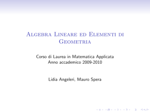 Algebra Lineare ed Elementi di Geometria