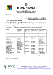 148 esame di stato 2016 - Istituto d`Istruzione Secondaria G.Torno