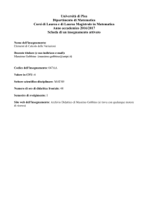 Università di Pisa Dipartimento di Matematica Corsi di