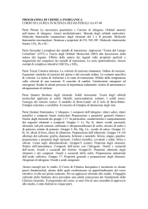 programma di chimica inorganica