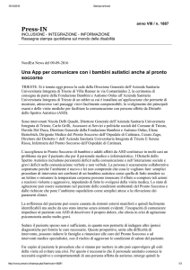 Un`app per comunicare con i bambini autistici anche al pronto